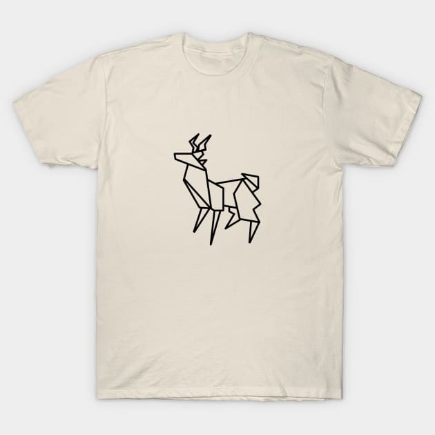 Origami Antelope T-Shirt by Numerica